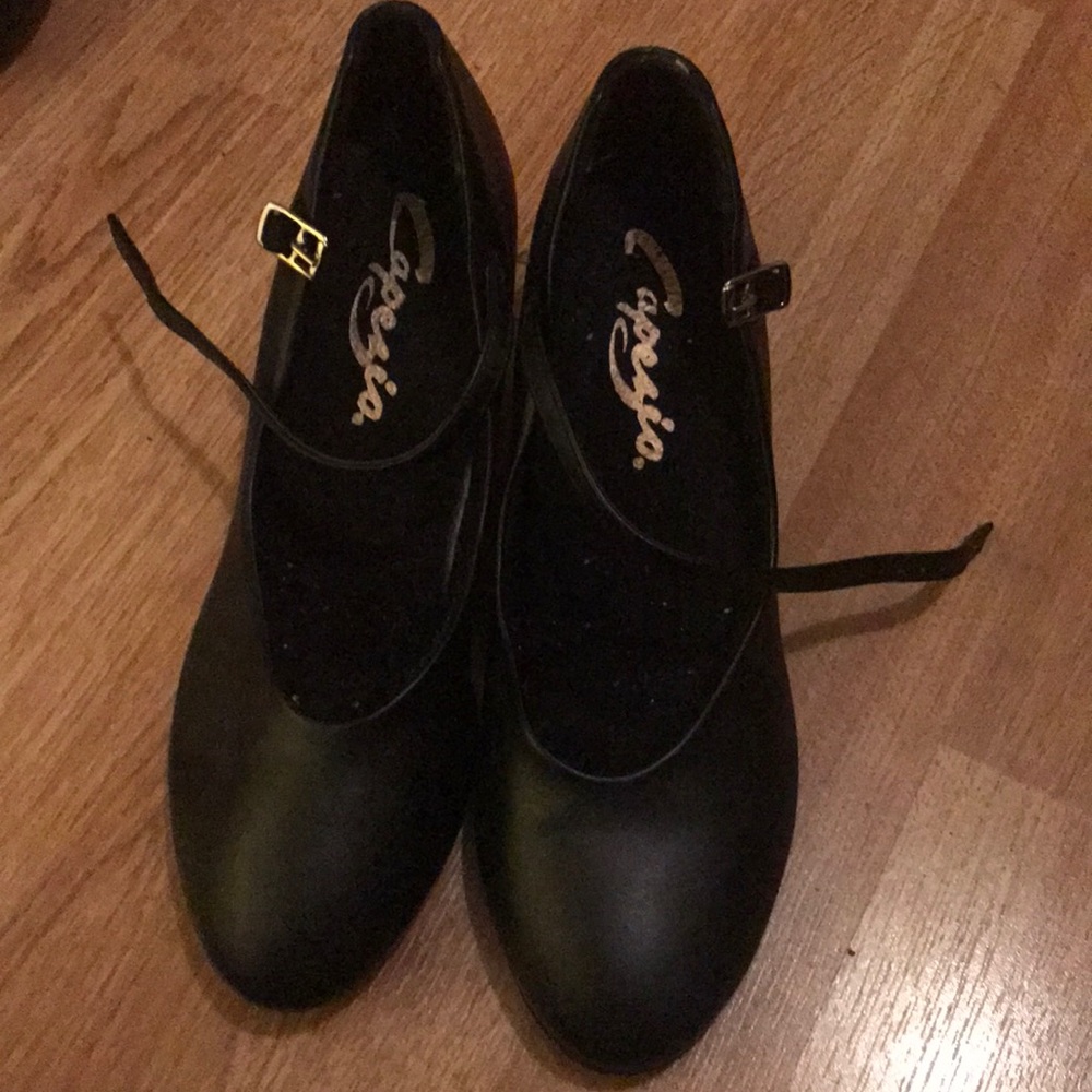 Black character shoes